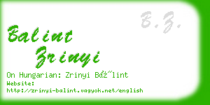 balint zrinyi business card